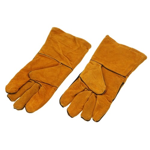 

1Pair Leather Long Gloves for Welding Safety Welding Labor Gloves,Orange