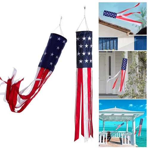 

40 Inch American USA Flag Stars and Stripes Patriotic Hanging Decorations Fade Resistant USA Decorations for Outdoor Garden