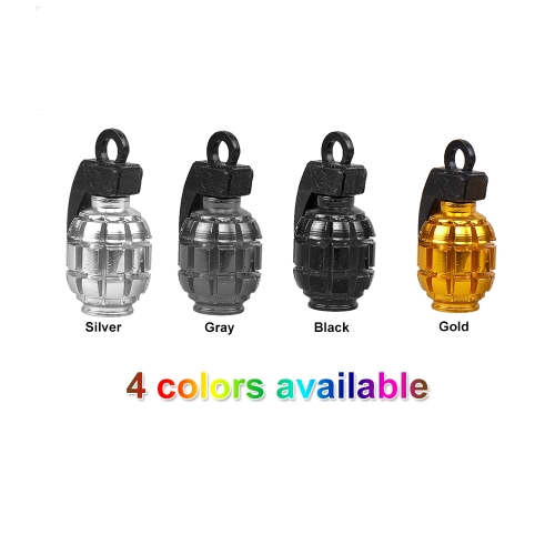 

4PCS Aluminum Funny Antitank Grenades Car Tire Wheel Valve Caps For BENZ AUDI BMW VW SEAT TOYOTA HONDA NISSAN SUBARU Car Styling