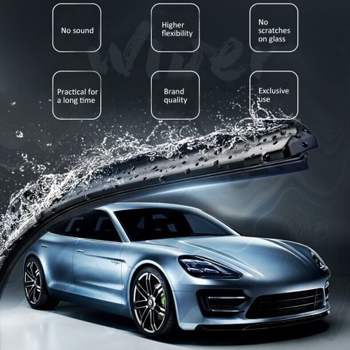 

2pcs Boneless Rubber Automotive Wiper Blade Strip Windscreen Wipers Accessories Tools of Auto