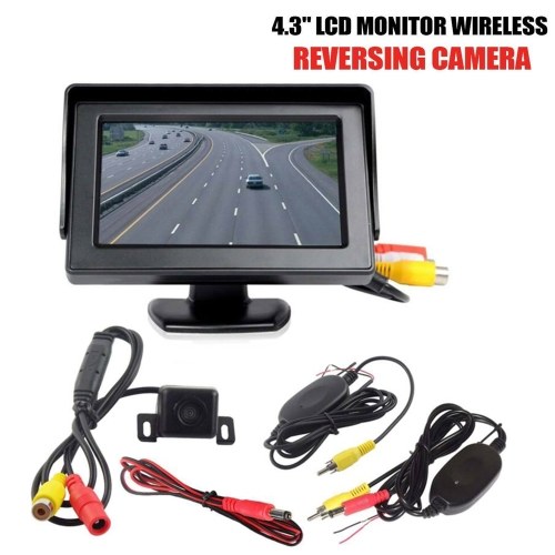 Câmera de estacionamento invertendo IR de fio-less + 4,3 "LCD Kit de vista traseira de carro dobrável de monitor