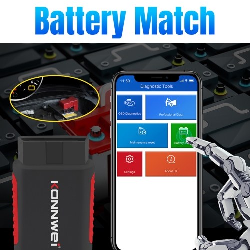 KONNWEI K DIAG OBDⅡ Scanner BT Full System ABS SRS Diagnostic Tool with Reset Retrieval for ECM BCM SRS TCM BMS SAS A/C System 