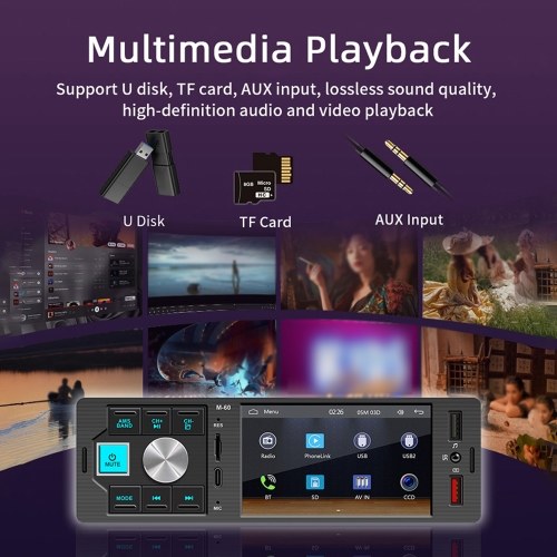 4.1in High Clear Car BT MP5 Player Multi-language Multifunctional Auto Audio and Video Player Car Multi-media Player Car Radio Receiver 