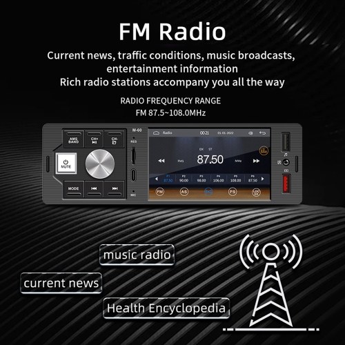 4.1in High Clear Car BT MP5 Player Multi-language Multifunctional Auto Audio and Video Player Car Multi-media Player Car Radio Receiver 