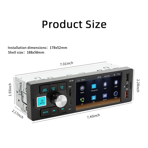 4.1in High Clear Car BT MP5 Player Multi-language Multifunctional Auto Audio and Video Player Car Multi-media Player Car Radio Receiver 