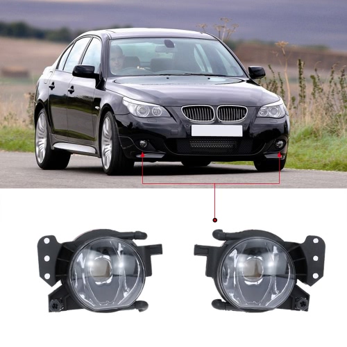

Pair of Left & Right Front Fog Light Lampshade Bulb Cover Set for BMW 5 SERIES E60 2004-2007