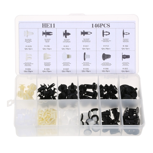 146pcs fender door hood bumper trim clip body retainer assortment for toyota