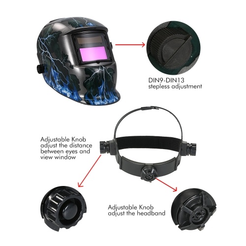 

Solar Welding Helmet Auto-Darkening Welder Mask with Adjustable Welding Headgear Safe Welding Protective Equipment