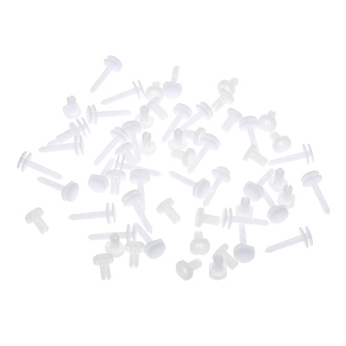 

Nylon Bumper Fastener Rivet Clips White Door Panel Retainer Clips 1/4" (6.3mm) Hole Size 30 Pcs