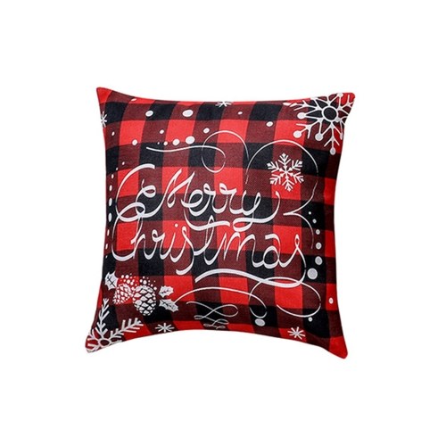 

Set of 4 Chirstmas Pillow Covers Linen Throw Pillow Case Washable Cushion Cover New Home Office Car Decorative Square 18X18 Inches Xmas Gift