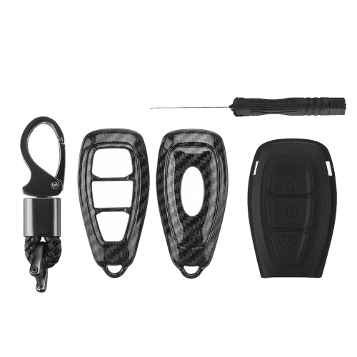 Carbon Fiber Remote Key Fob Case Shell Cover for Fords/Fo-cus/Fiesta/Kuga/C-Max 