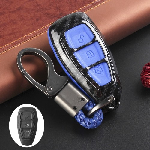 Carbon Fiber Remote Key Fob Case Shell Cover for Fords/Fo-cus/Fiesta/Kuga/C-Max 