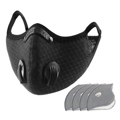 Masque anti-poussière avec 5 tampons intérieurs remplaçables Cyclisme Running Outdoor Face Mask Training Mask