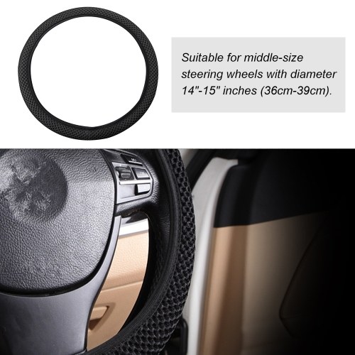 

Car Steering Wheel Cover Flax Cloth Auto Anti-Slip Sweat Breathable Anti-Slip Warm in Winter and Cool in Summer, Universal 15 Inches