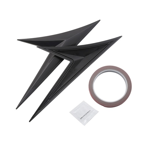 

Car Spoiler Side Wing Lip 2PCS Black Carbon Fiber Leaf Shape V-shaped No Logo for All Vehicles