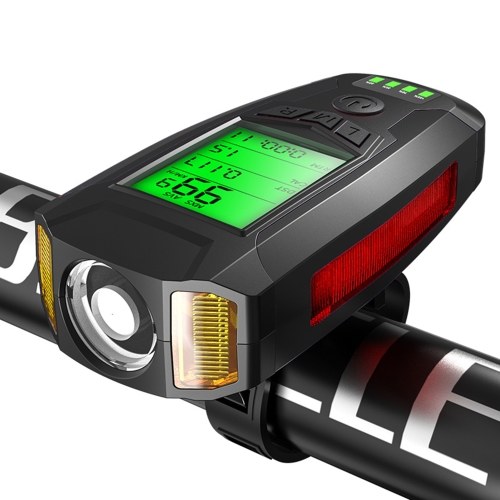 Fahrradlichtset mit Fahrrad-Tachometer Fahrradscheinwerfer USB-Akku mit lauter Fahrradklingel