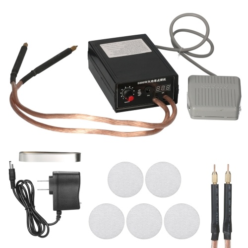5000W Battery Spot Welder Handheld Spot Welding Machine Portable 0-800A Current Adjustable Welders for 18650 Lithium Battery Pack Welding 0.1- 0.2mm Nickel Strip, EU Plug