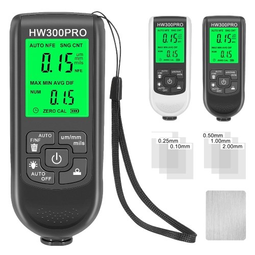 Car Paint Coating Thickness Gauge Metal Coating Thickness Gauge 0-2000UM  Fe and NFe Probe Measuring Gauge 