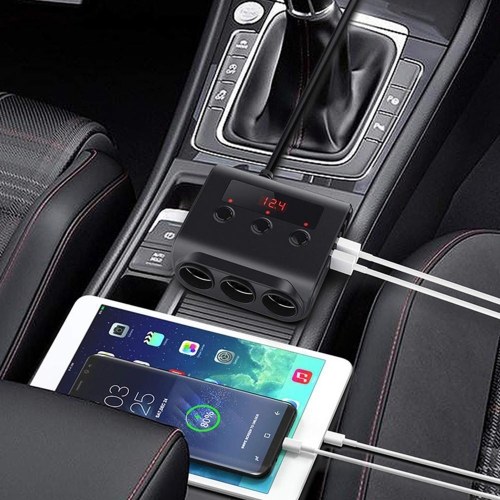 Auto-Zigarettenanzünder-Steckdose In-Auto-Kabel-Splitter 4 Ports USB-Schnittstelle Auto-Zigarettenanzünder-Stecker-Adapter