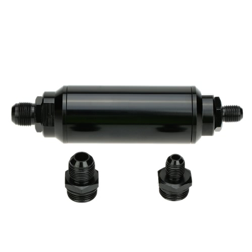 Universal 44mm Car Fuel Filter Anodized Aluminum Inlet Outlet Flow Filter with AN6 AN8 Adaptor