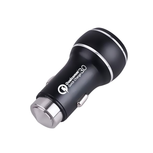 Aluminiumlegierung Doppel-USB-schnelle Aufladung QC 3.0 Handy-Autoaufladeeinheit