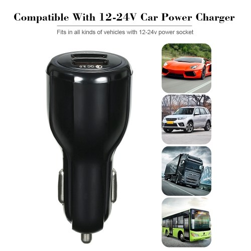 

Quelima QC3.0 Dual USB Fast Charging Car Charger White