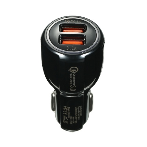 Quelima QC3.0 Dual USB Fast Charging Car Charger White