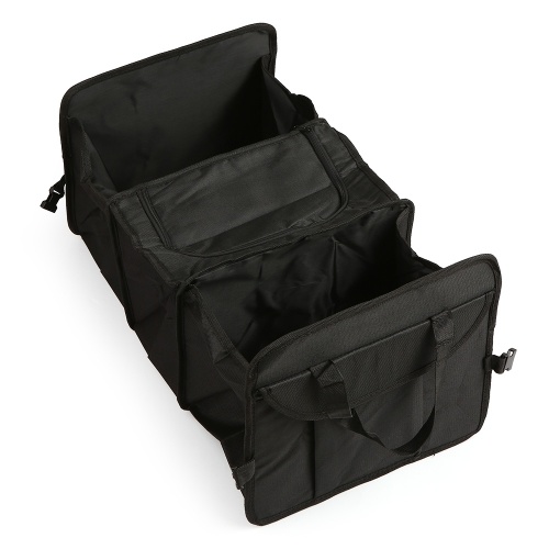 

Foldable Car Trunk Organizer 24*12.6*11.4in Travel Organizer Space Saver Non-Skid Bottom Suitable For All Cars Storage Box Tidy Cool Compartment Storage Box,Black