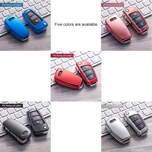 TPU Key Fob Case For Audi A1 A2 A3 Q2 Q3 S3 Protective Cover for Your Key Fob,Black