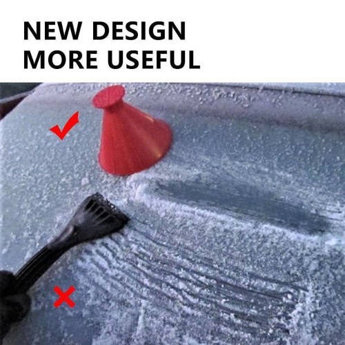 

Snow Removal Car Ice Scraper Magic Cone-Shaped 3-in-1