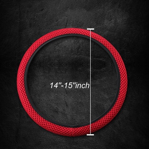 

Car Steering Wheel Cover Flax Cloth Auto Anti-Slip Sweat Breathable Anti-Slip Warm in Winter and Cool in Summer, Universal 15 Inches