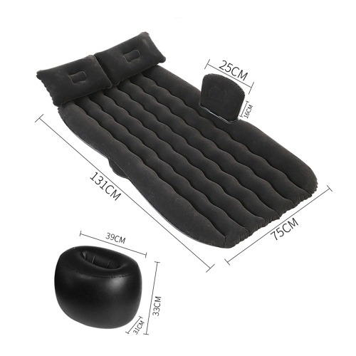 

Wave Round Pier Air Bed Car Travel Inflatable Mattress Travel Sleeping Camping Cushion Back Seat Pads with Two Air Pillows