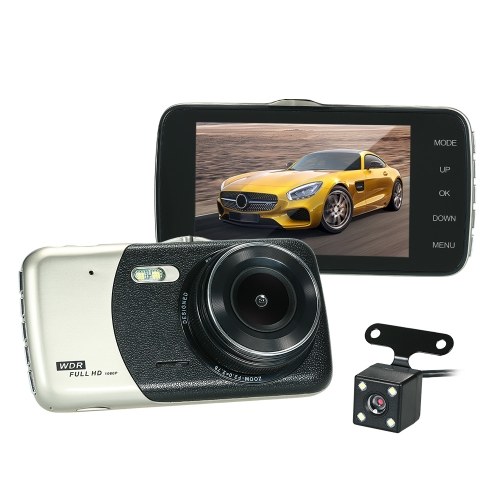 

KKmoon 4" Dual Lens Car DVR Dash Cam Camera with Vehicle Location Function