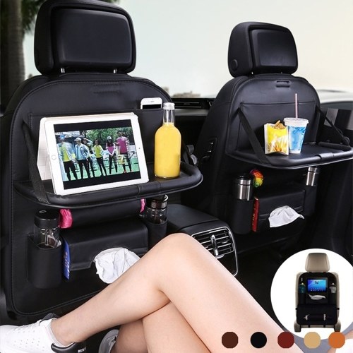 

Car Backseat Organizer PU Leather Auto Back Seat Cushion for Kids