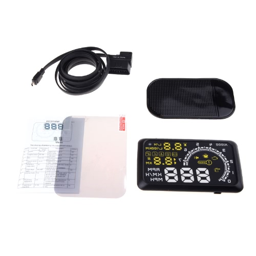 HUD with OBDII Interface Head Up Display Speedometer Safety Support Fuel Consumption