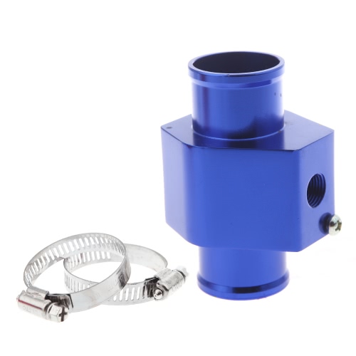 Wasser Temp Temperatur gemeinsame Leitung Sensor Messgerät Kühler Schlauch Adapter 32mm blau