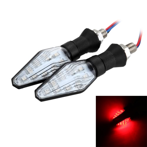 2Pcs 12V Clear Lens Supper Bright Motorcycle Turn Signal Lights 9 LED Indicator