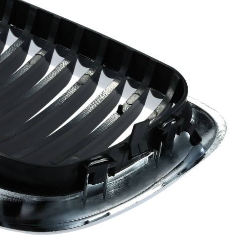

Second Hand One Pair Front Center Wide Kidney Hood Grilles Half Silver Color Plating Black & Silver Grill for BMW E36 1995 1996 1997 1998 1999