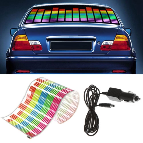 Carro adesivo música ritmo LED Flash luz lâmpada som ativado equalizador