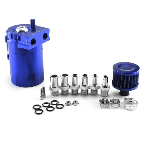 

Oil Catch Can Tank with Breather Tank Reservoir Filter Baffled Aluminum Universal OCC025
