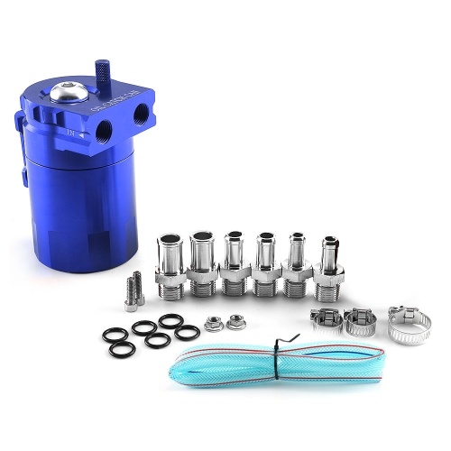 

Oil Catch Can Tank with Breather Tank Reservoir Filter Baffled Aluminum Universal OCC025