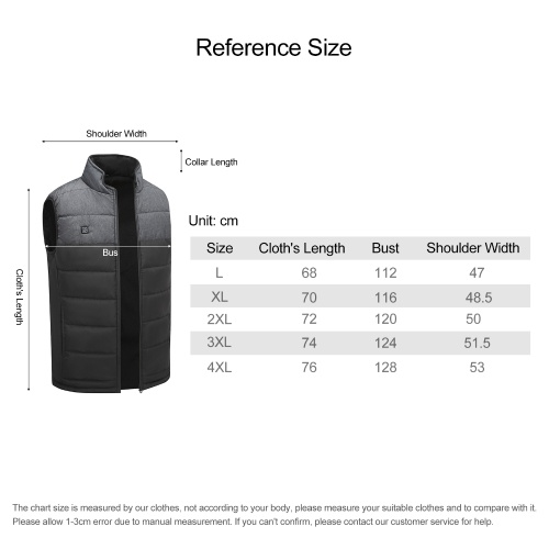 

Electric USB Heated Vest Winter Warm Vest Heating Coat Jacket for Motorcycle Travelling Skiing Hiking Camping