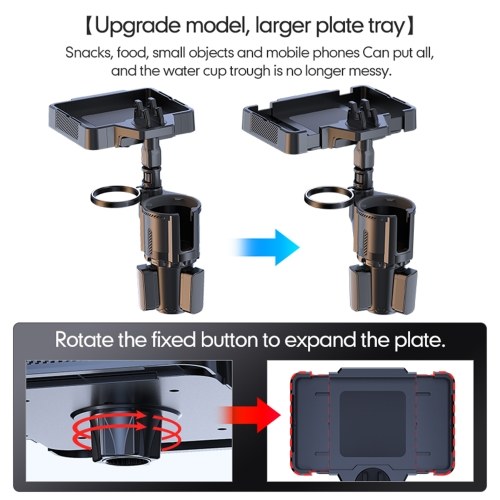 Cup Holder Tray for Car Dual Cap Holder 4IN1 Adjustable Car Cup Holder Multifunctional Car Drink Phone Holders Snack Tray Expander 