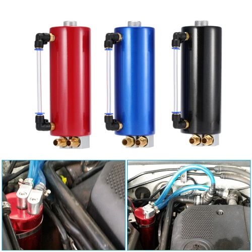 

Universal Aluminum Racing Engine Oil Catch Tank Car Billet Round Turbo Reservoir Can Kit