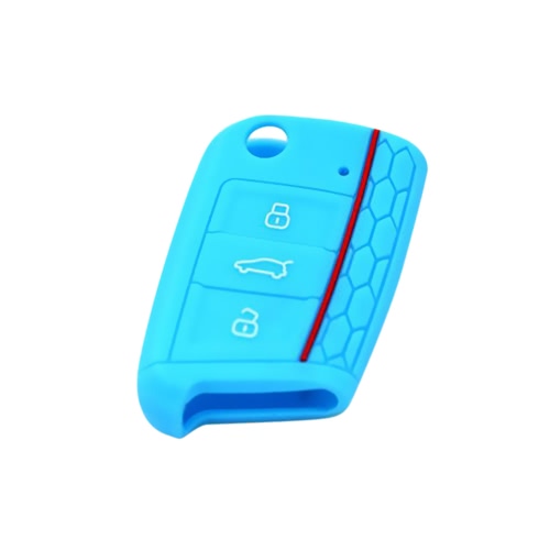 

New High Quality Honeycomb Red-line Car Environmental Silicone Key Fob Protector Cover Case for VW Golf7
