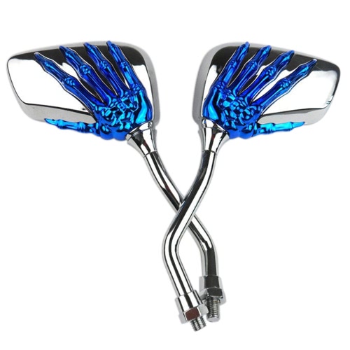 

1 Pair Universal Motorcycle Aluminum Alloy Handlebar Skull Hand Pattern Ghost Claw Adjustable Rearview Side Glass Mirror Modified Accessories for Street Cars Scooters