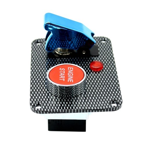 

Carbon Fiber Racing Car 12V Панель переключателя зажигания Кнопка пуска двигателя со светодиодным индикатором