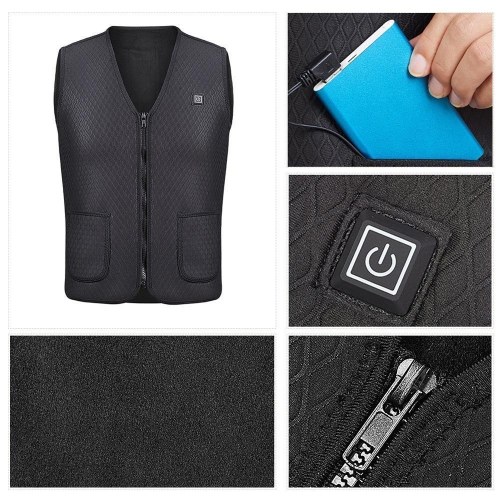 

Electric USB Heated Warm Vest Men Women Heating Coat Jacket Clothing