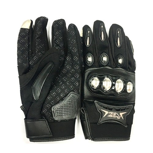 Nylon Motorcycle Riding Gloves Black