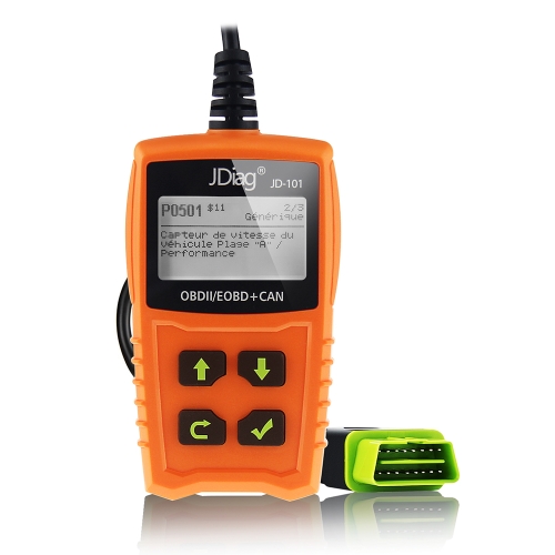 

JDiag JD101 OBD OBDII Code Reader Car Scanner Engine Fault Diagnostic Scan Tool Engine Light Clear Fault Codes with Battery Testin